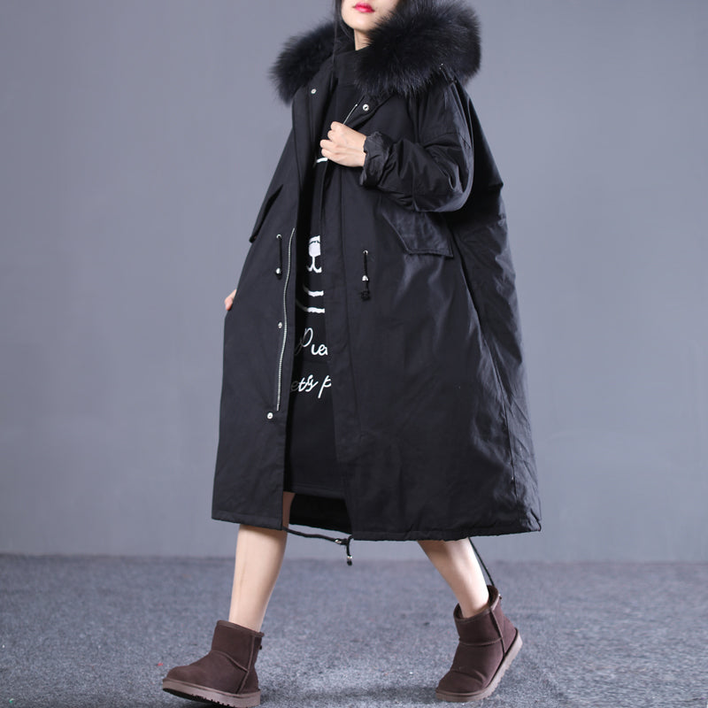 Women Winter Loose large size Large fur collar down jacket 55333 VPPBUY shop