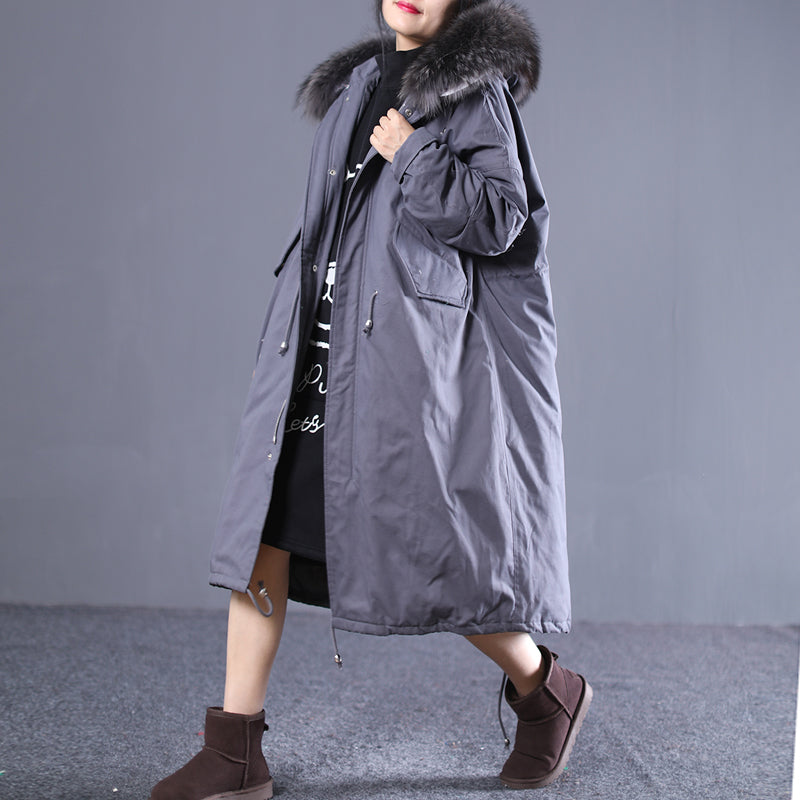 Women Winter Loose large size Large fur collar down jacket 55333 VPPBUY shop