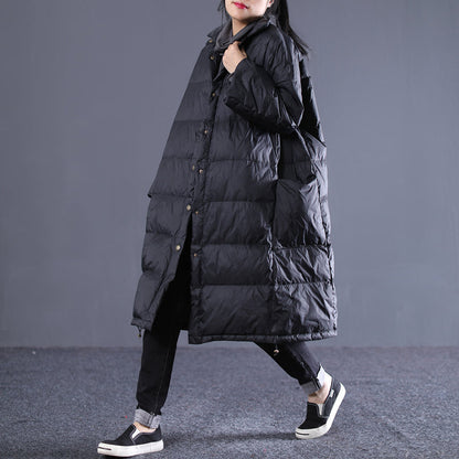 Loose Large Size Long Puffer Coat Large Pocket Down Jacket VPPBUY shop