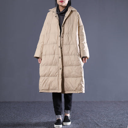 Loose Large Size Long Puffer Coat Large Pocket Down Jacket VPPBUY shop