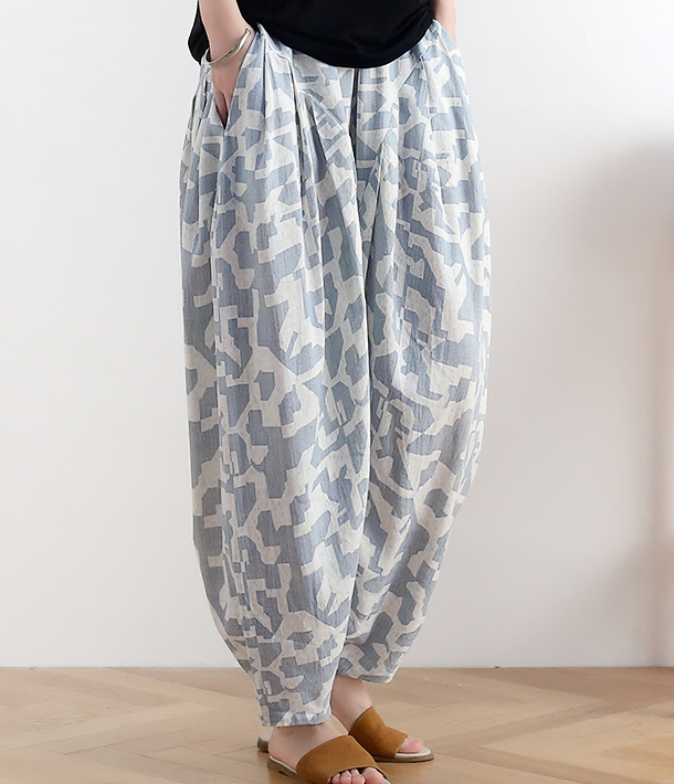 Loose large tie dye pleats Linen Wide Leg Women Casual Pants AMT05131 VPPBUY shop