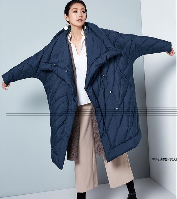 Winter Cloak Loose Duck Down Jackets Cape Long Warm Women Long Down Cloak VPPBUY shop