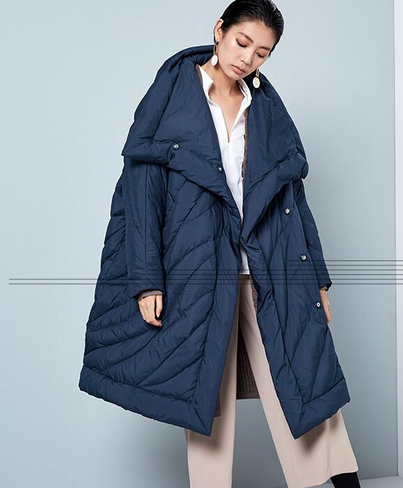 Winter Cloak Loose Duck Down Jackets Cape Long Warm Women Long Down Cloak VPPBUY shop