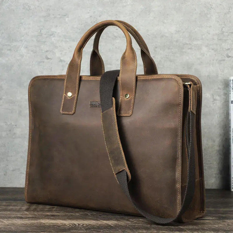 Men's Leather Business Briefcase, Personalized Laptop Bag Portfolio, Shoulder Bag With Coded Lock Gift for Him VPPBUY shop