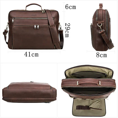 Men's Leather Shoulder Messenger Bag,Personalized Portable Business Briefcase Laptop Bag For Gift VPPBUY shop