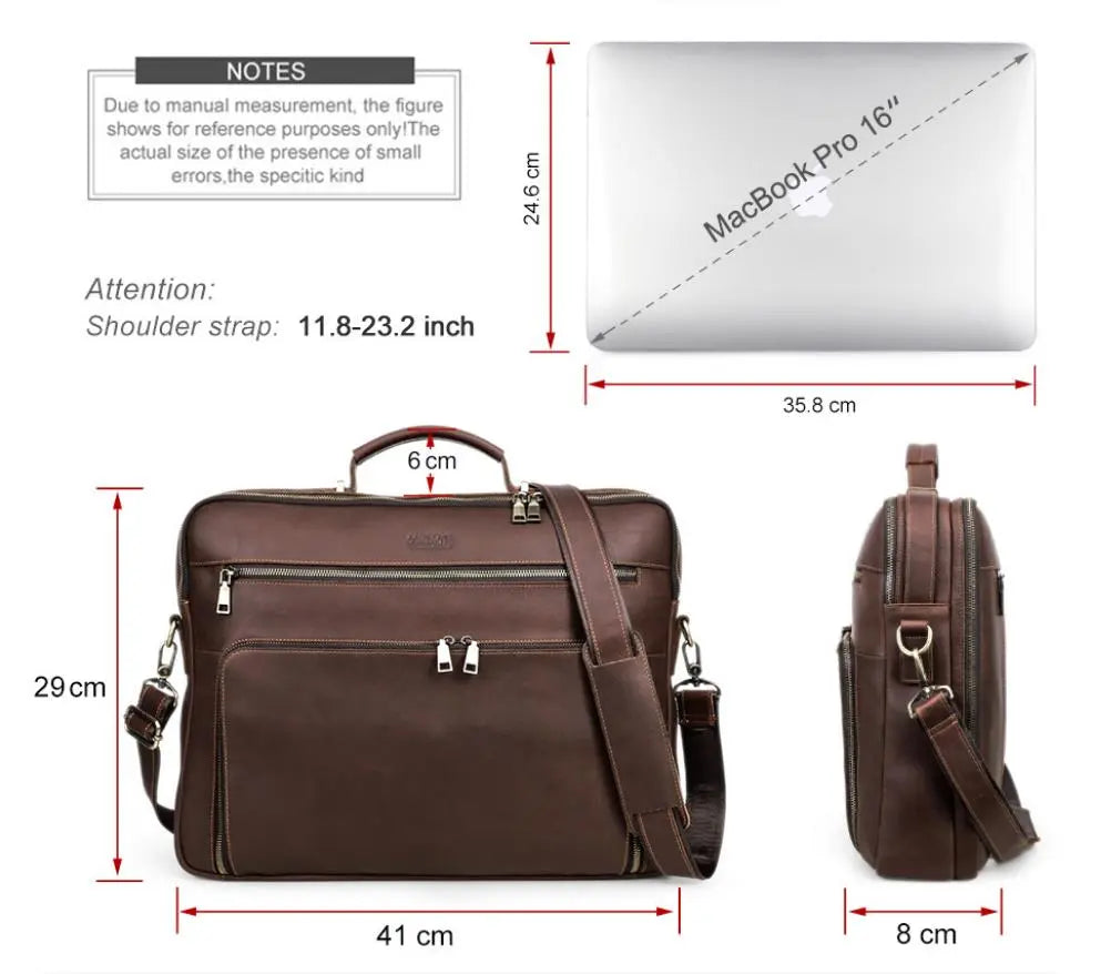 Men's Leather Shoulder Messenger Bag,Personalized Portable Business Briefcase Laptop Bag For Gift VPPBUY shop