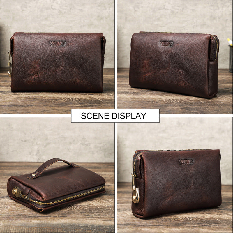 Men's Wallet Leather Purse Leather Hand Bag Clutch Bag Card Package Anti-theft Password lock Storage Bag For Gift VPPBUY shop