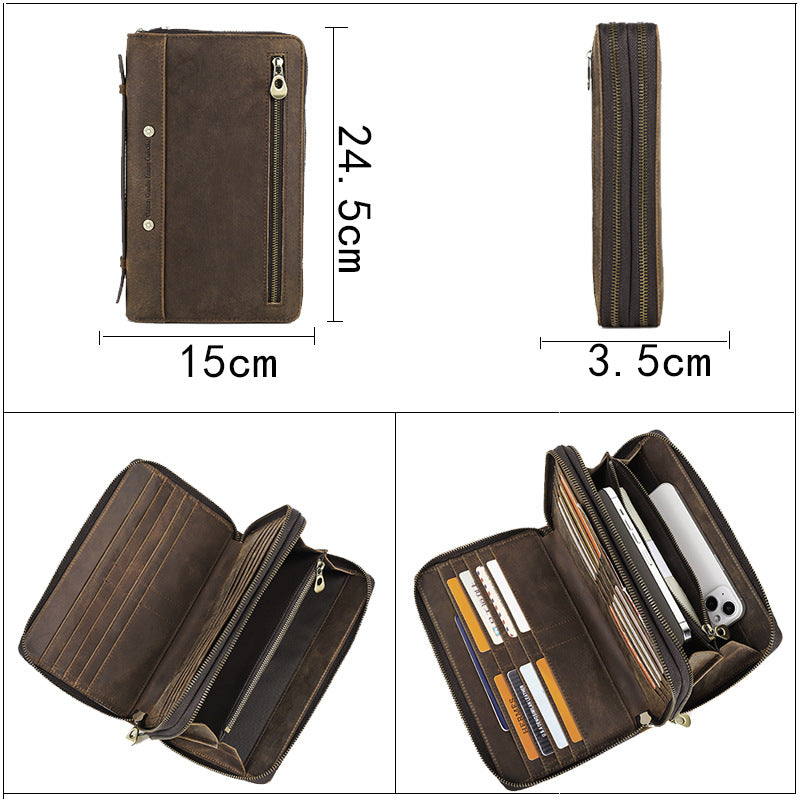 Men's Wallet Leather Purse Leather Hand Bag Cowhide Storage bag Holder For Gift VPPBUY shop