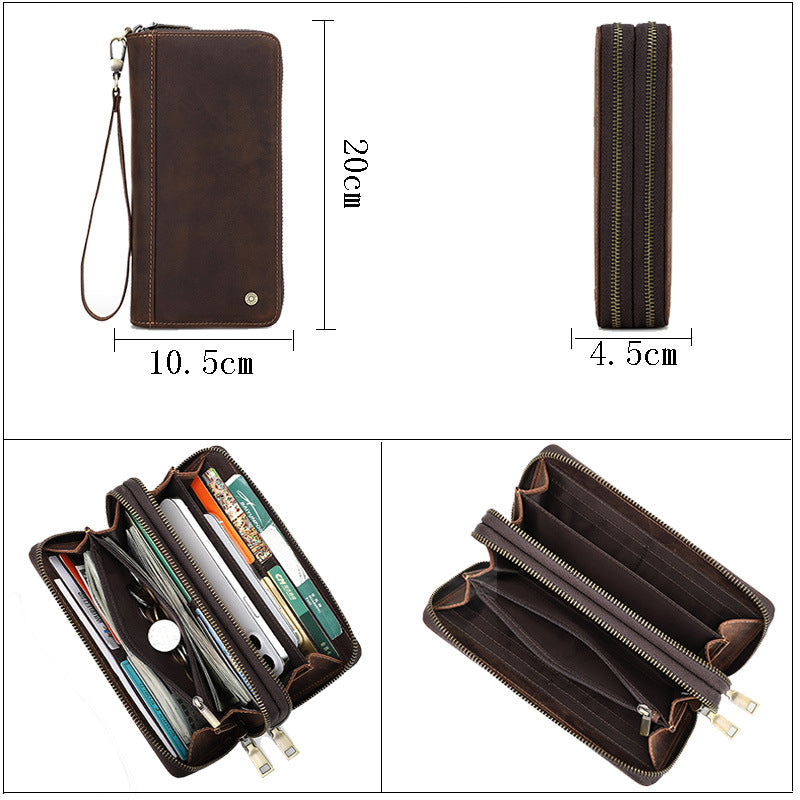 Men's Wallet Leather Purse Long Style Leather Hand Bag Cowhide Wallet Coin Purse Holder For Gift VPPBUY shop