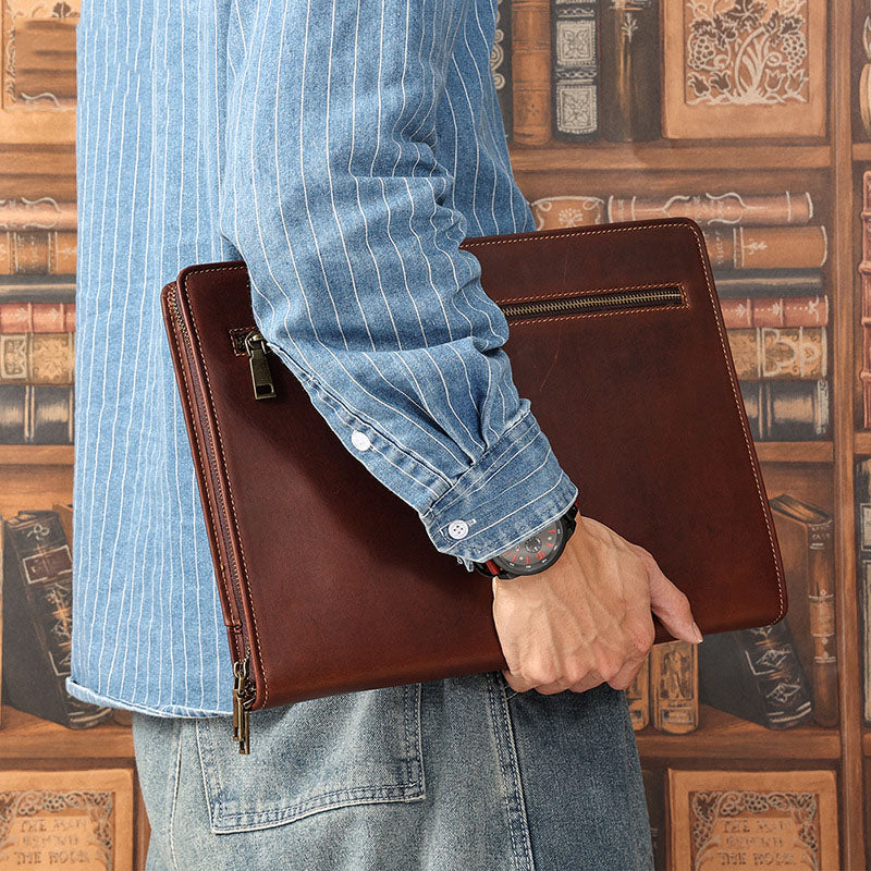 Men's Leather Portfolio 12.9 iPad Tablet Case, Personalized Document Folder,A4 Notebook Holder, Business Briefcase Portfolio Folder Organizer  Gift VPPBUY shop