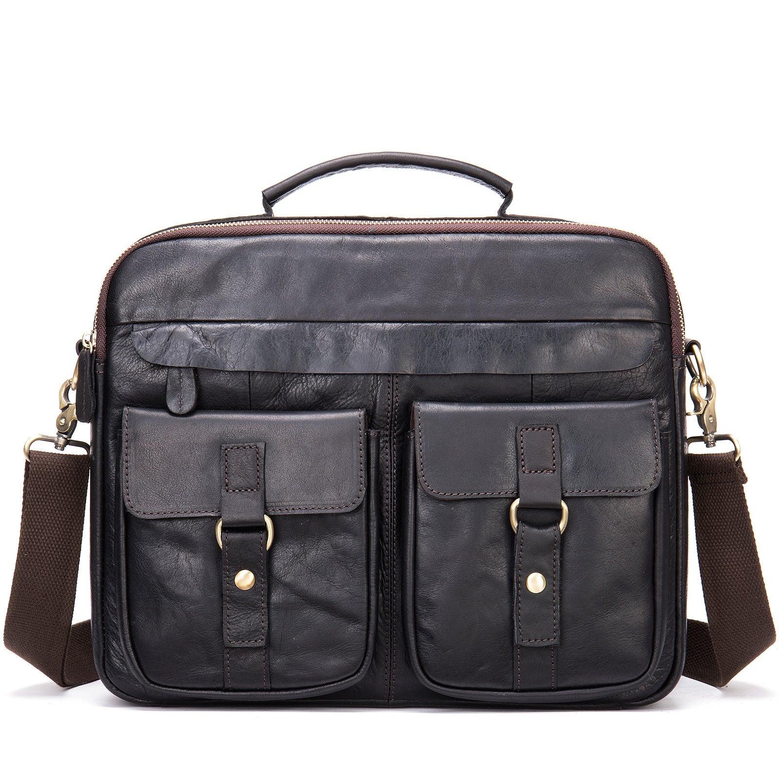 Men's Leather Briefcase Bag Shoulder Bag Business Bag Laptop Bag Messenger Bag Portable Handbag For Gift 0574 VPPBUY shop