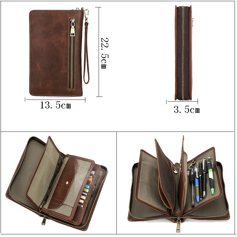 Men's Wallet Leather Purse Leather Hand Bag Clutch Bag Card Package Storage Bag For Gift VPPBUY shop