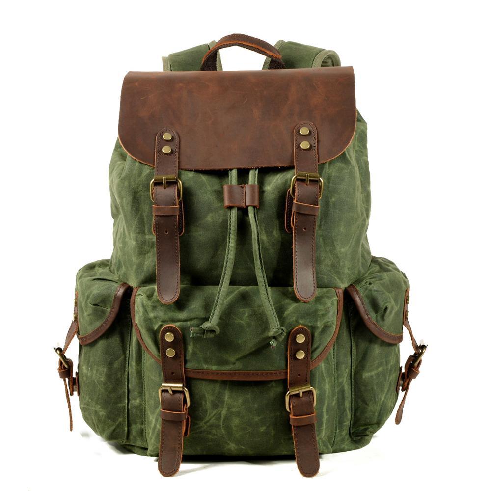 Men's Canvas Backpack Bag, Travel Bag Shoulder Bag Vintage Backpack Durable Casual Schoolbag Large Leather Bag For Gift VPPBUY shop