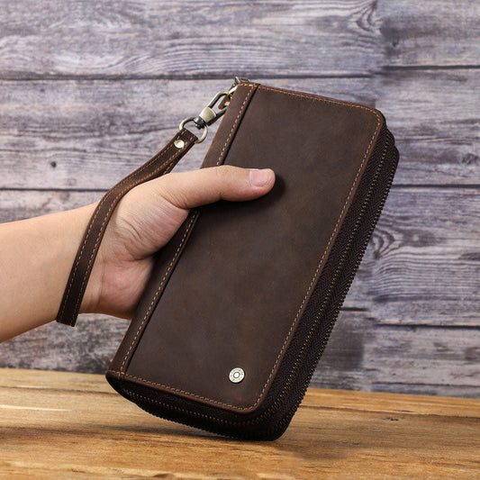 Men's Wallet Leather Purse Long Style Leather Hand Bag Cowhide Wallet Coin Purse Holder For Gift VPPBUY shop