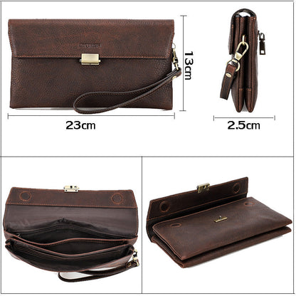 Men's Leather Hand Bag Clutch Bag Wallet Leather Purse Card Package Storage Bag For Gift VPPBUY shop