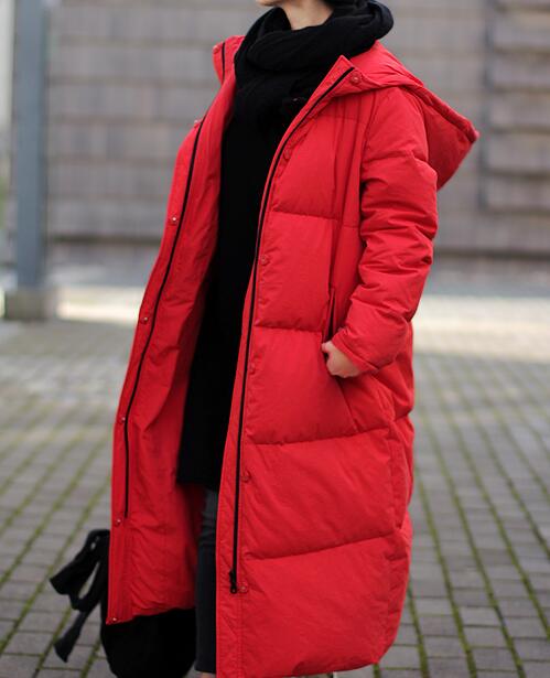 Long Winter Puffer Duck Down Jacket, Down Jacket Women Hooded Down Coat Any Size 51220 VPPBUY shop