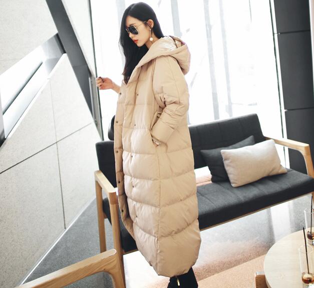 Loose Fitting Winter Puffer Coat Duck Down Jacket, Hooded Down Jacket Women With Waist Line 3220 VPPBUY shop