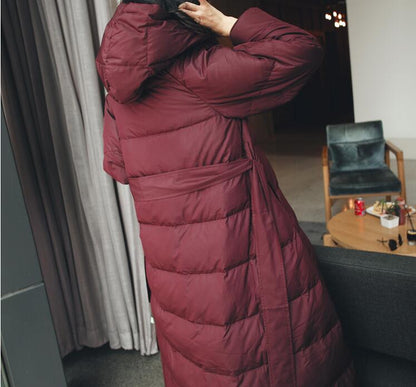 Loose Fitting Winter Puffer Coat Duck Down Jacket, Hooded Down Jacket Women With Waist Line 3220 VPPBUY shop