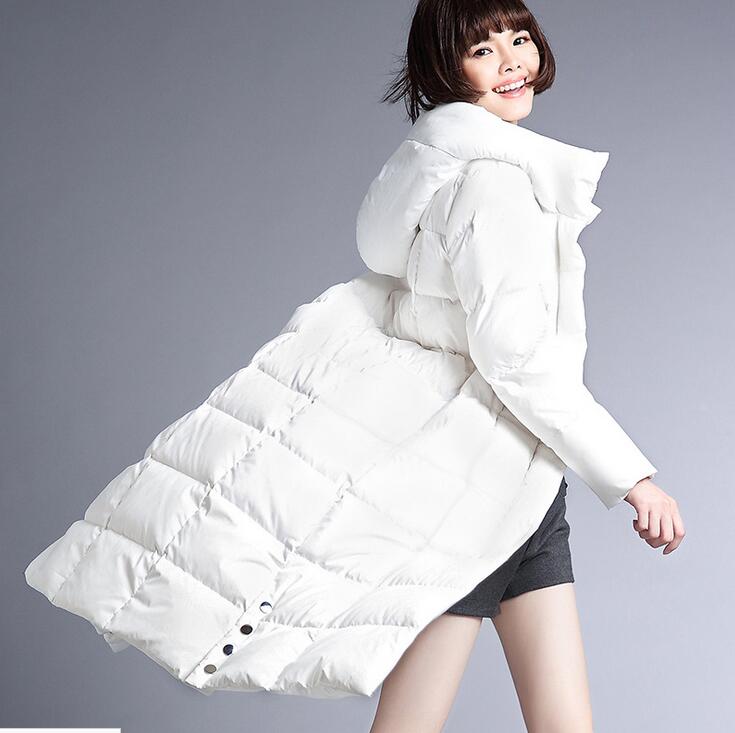 Hooded Slit Women Winter 90% Duck Down Jackets Long Warm Women Down Coat Any Size VPPBUY shop