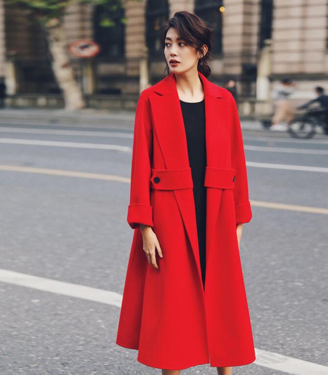 Waist Belt Wool Long Wool Coat Double Face Cashmere Coat VPPBUY shop