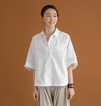 White women Cotton Tops Women Shirts VPPBUY shop