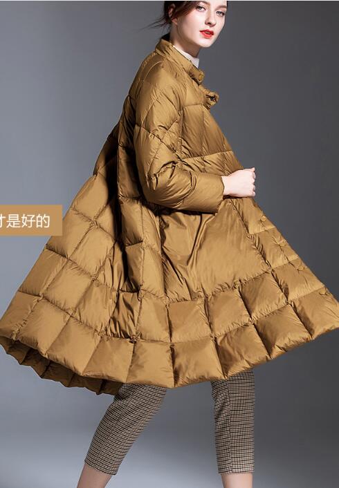 Women Down Puffer Coat Winter Loose Duck Down Jackets Long Warm Down Coat Any Size VPPBUY shop