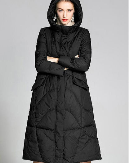 Long Loose Women Down Puffer Coat Hooded Winter Loose 90% Duck Down Jackets 5501 VPPBUY shop