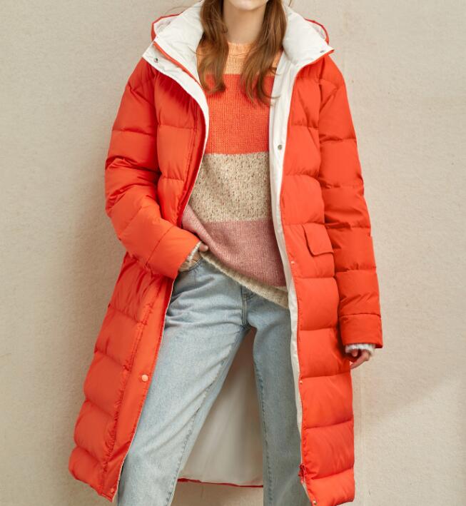 Contrast Color Long Women Winter Loose Plus size Side Pockets Down Jacket Women Down Coats VPPBUY shop