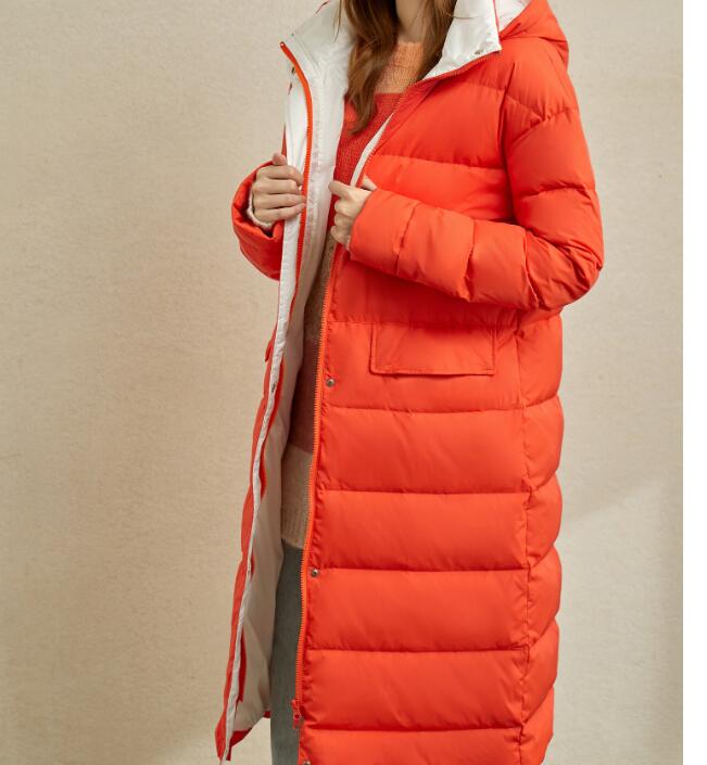 Contrast Color Long Women Winter Loose Plus size Side Pockets Down Jacket Women Down Coats VPPBUY shop