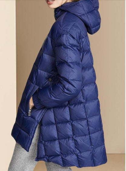 Slit Winter Duck Down Jacket, Hooded Down Jacket Women Plus Size VPPBUY shop