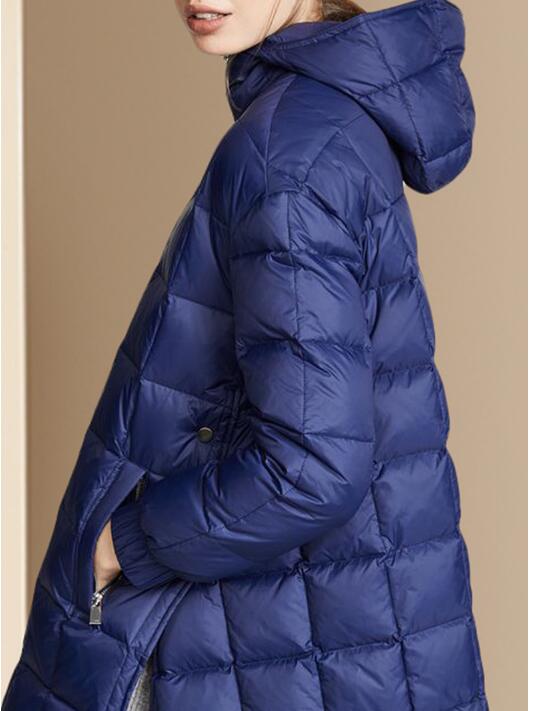 Slit Winter Duck Down Jacket, Hooded Down Jacket Women Plus Size VPPBUY shop