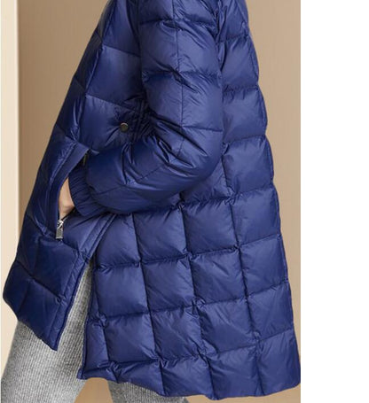 Slit Winter Duck Down Jacket, Hooded Down Jacket Women Plus Size VPPBUY shop