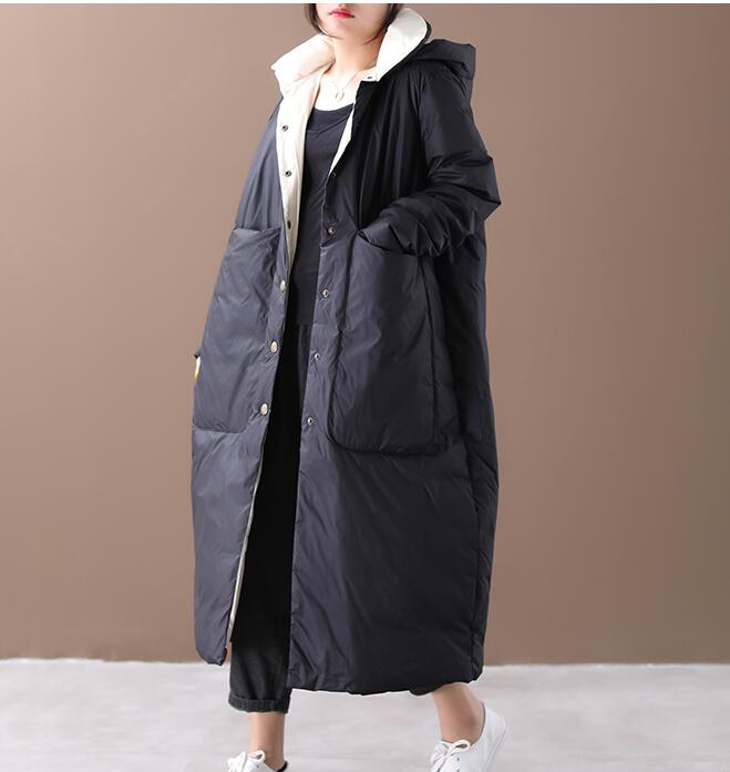 Loose Style Winter Duck Down Jacket, Hooded Down Jacket Women Plus Size VPPBUY shop