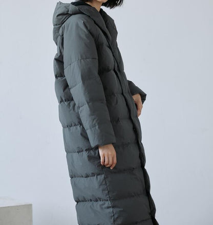 Long Winter Lightweight Duck Puffer Down Jacket,WaterProof Hooded Down Jacket Women 55663 VPPBUY shop