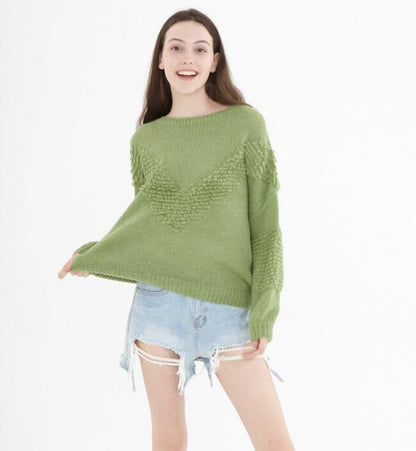 O Neck Short loose Women Tops Woolen Knit Sweater VPPBUY shop