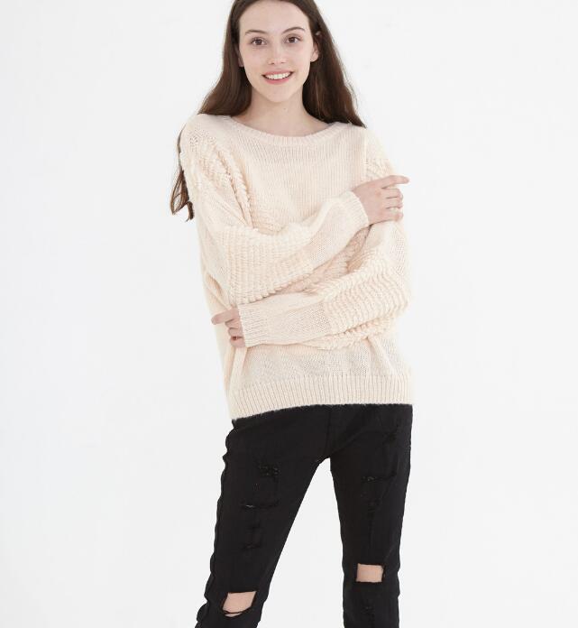 O Neck Short loose Women Tops Woolen Knit Sweater VPPBUY shop