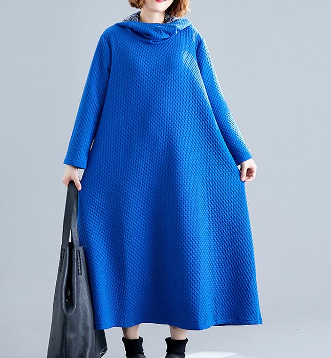 Hooded Women Linen Cotton Padded Loose Dresses Long Sleeve Women Dress YM9201229 VPPBUY shop