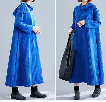 Hooded Women Linen Cotton Padded Loose Dresses Long Sleeve Women Dress YM9201229 VPPBUY shop