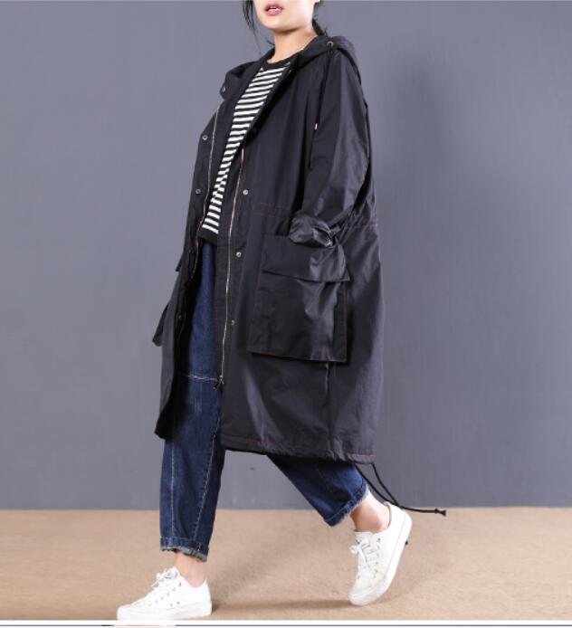 Hooded Casual Coat Loose A line Parka Plus Size Coat Jacket VPPBUY shop