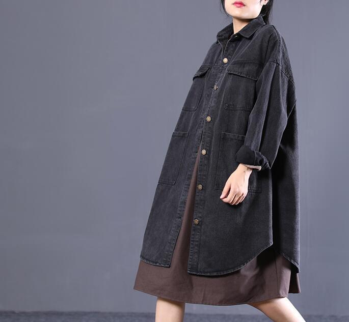 Loose Long Hooded Casual Coat A line Parka Plus Size Coat Jacket VPPBUY shop