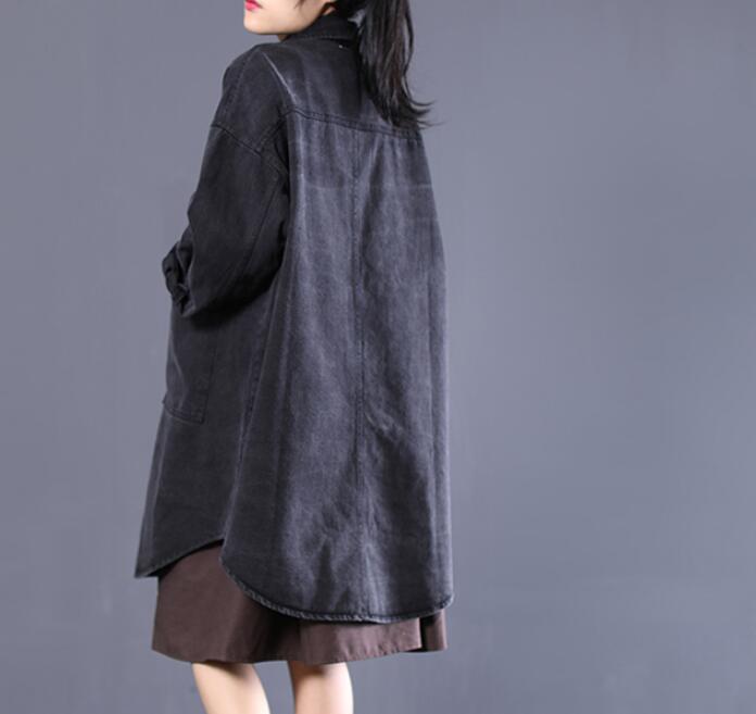 Loose Long Hooded Casual Coat A line Parka Plus Size Coat Jacket VPPBUY shop