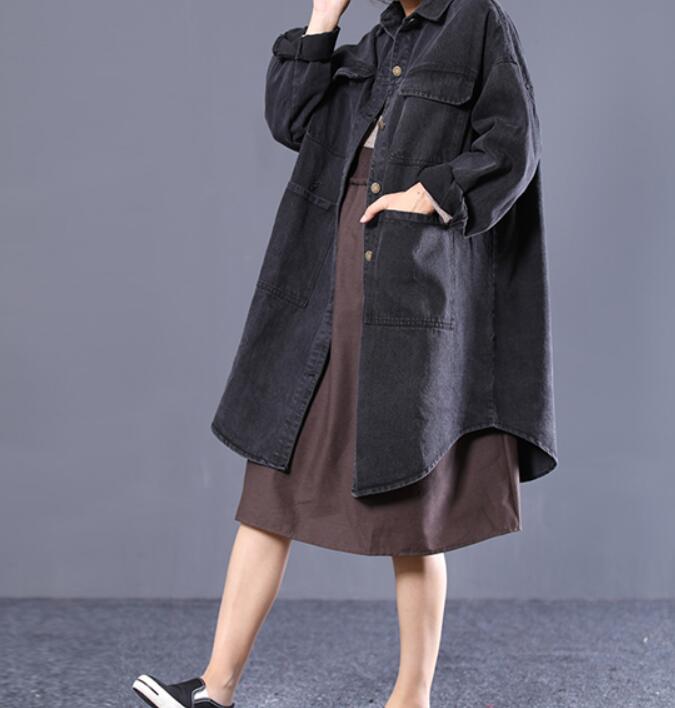 Loose Long Hooded Casual Coat A line Parka Plus Size Coat Jacket VPPBUY shop