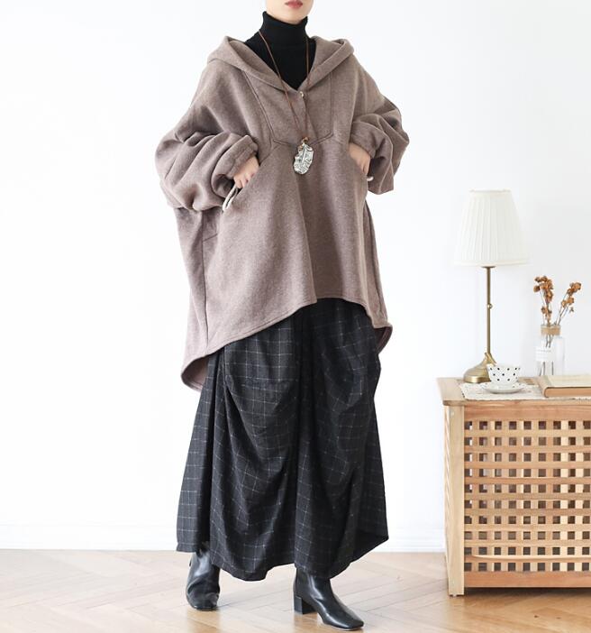 Cloak Casual Coat Loose Hooded  Plus Size Coat Jackets VPPBUY shop