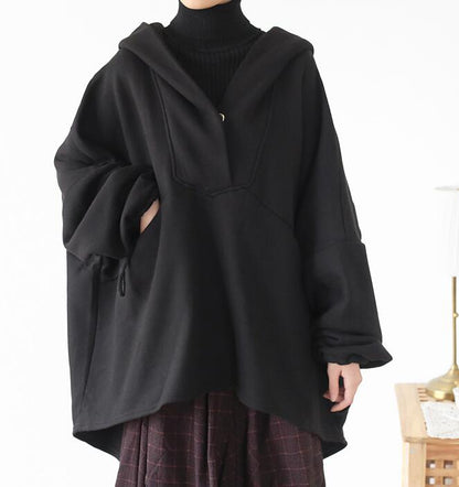 Cloak Casual Coat Loose Hooded  Plus Size Coat Jackets VPPBUY shop