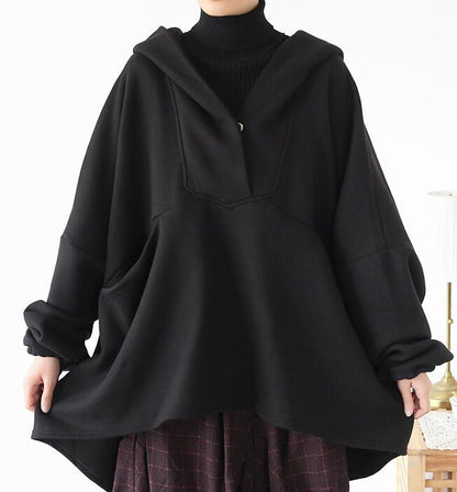 Cloak Casual Coat Loose Hooded  Plus Size Coat Jackets VPPBUY shop