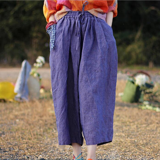 Purple Casual Women Cotton Harem Pants Wide Leg Pants SJ981106 VPPBUY shop