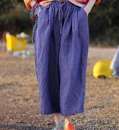 Purple Casual Women Cotton Harem Pants Wide Leg Pants SJ981106 VPPBUY shop