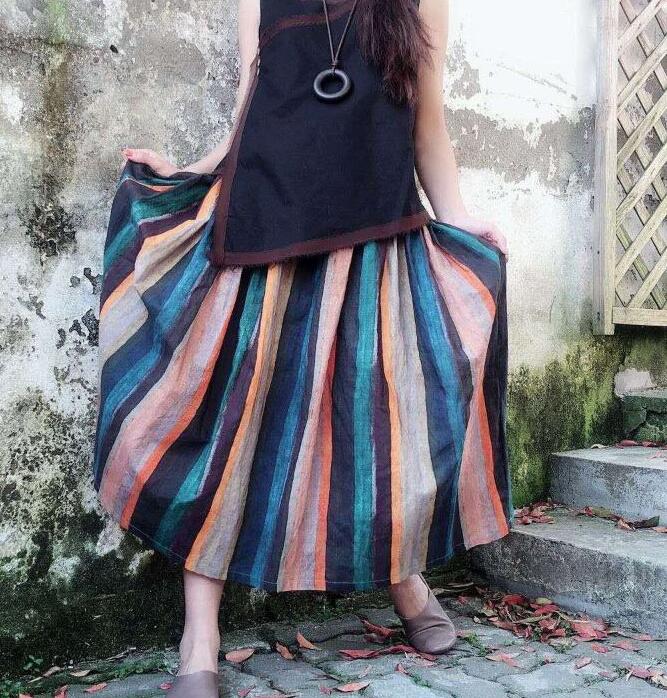 Colorful Striped Women's Skirts SJ98409 VPPBUY shop