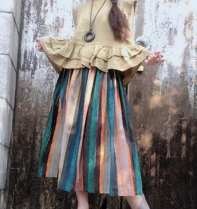 Colorful Striped Women's Skirts SJ98409 VPPBUY shop