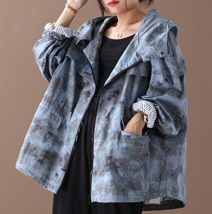 Hooded Denim Loose Short Casual Coat A line Parka Plus Size Coat Jacket VPPBUY shop